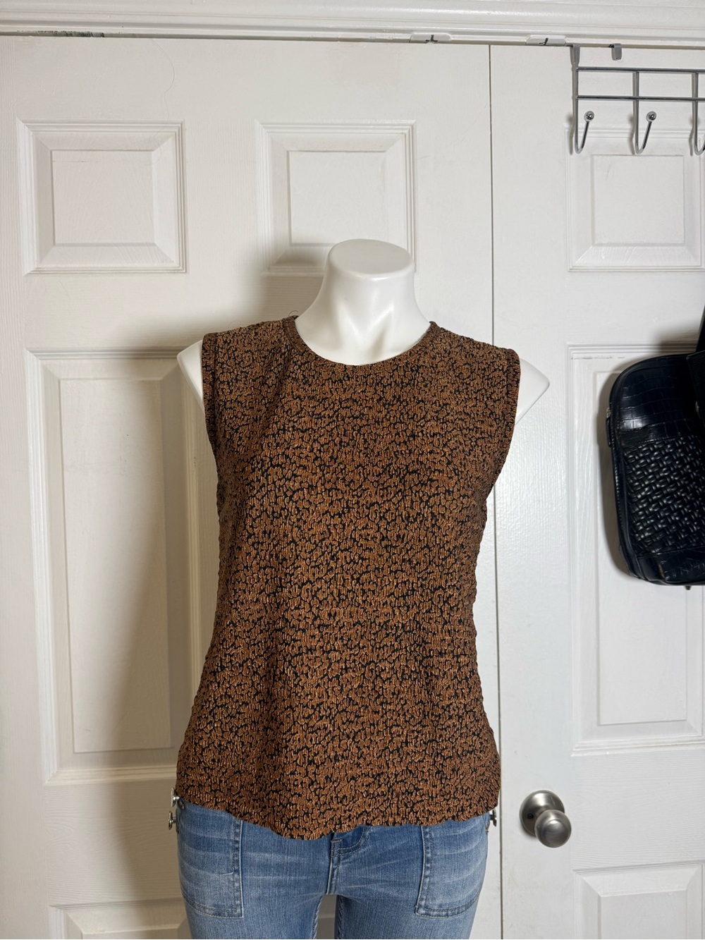 RAFAEL Brown Patterned Sleeveless Tank Top
